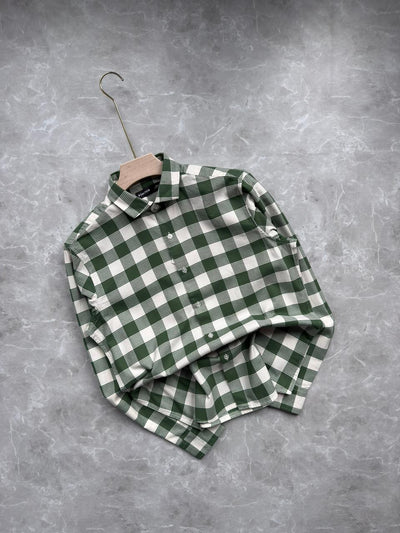 GREEN DOBBY CHECKED SHIRT