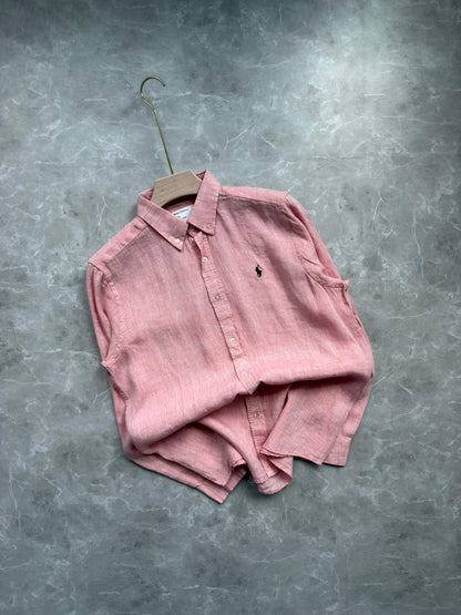 PINK PURE LINEN SHIRT