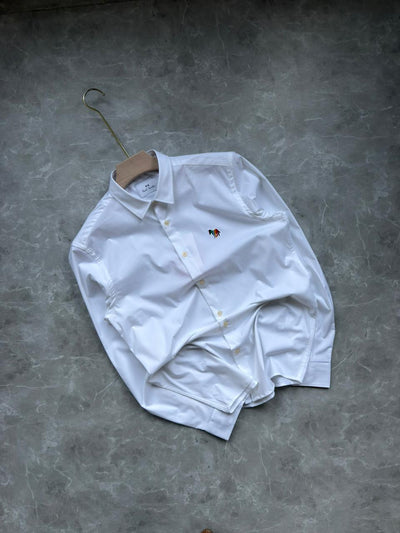 WHITE IMPORTED SATIN SHIRT