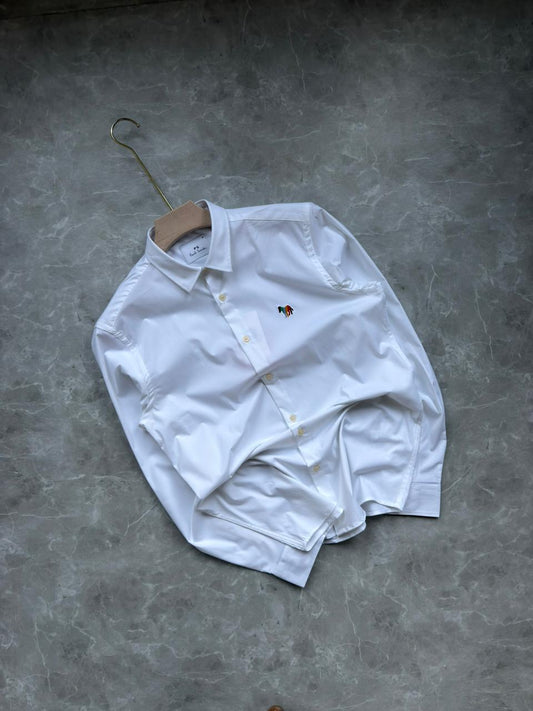 WHITE IMPORTED SATIN SHIRT
