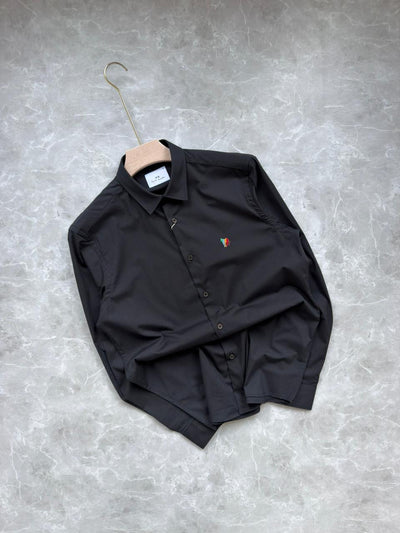 BLACK IMPORTED SATIN SHIRT
