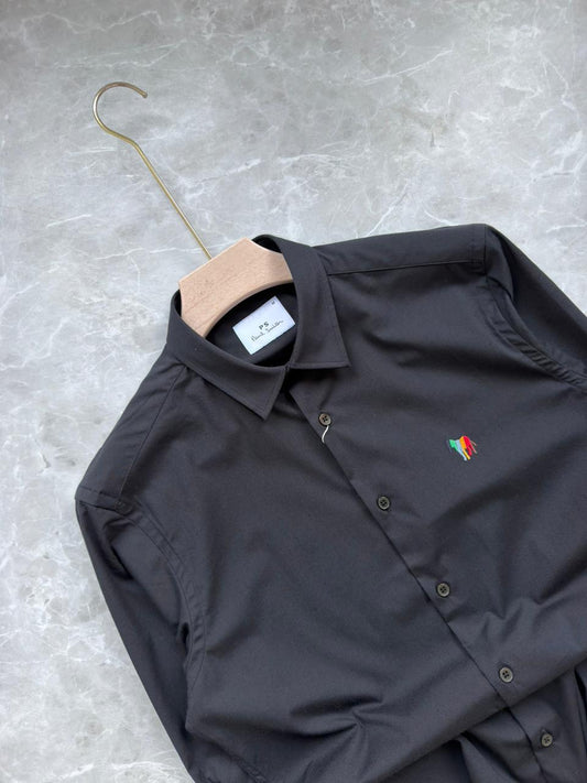 BLACK IMPORTED SATIN SHIRT