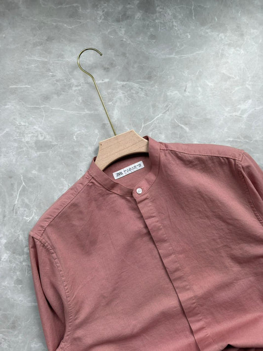 DUSTY PINK LINEN  ANDRIAN COLLAR SHIRT