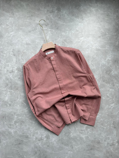 DUSTY PINK LINEN  ANDRIAN COLLAR SHIRT