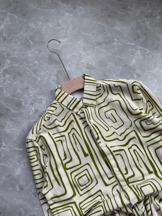 GREEN IMPORTED PRINTED SHIRT