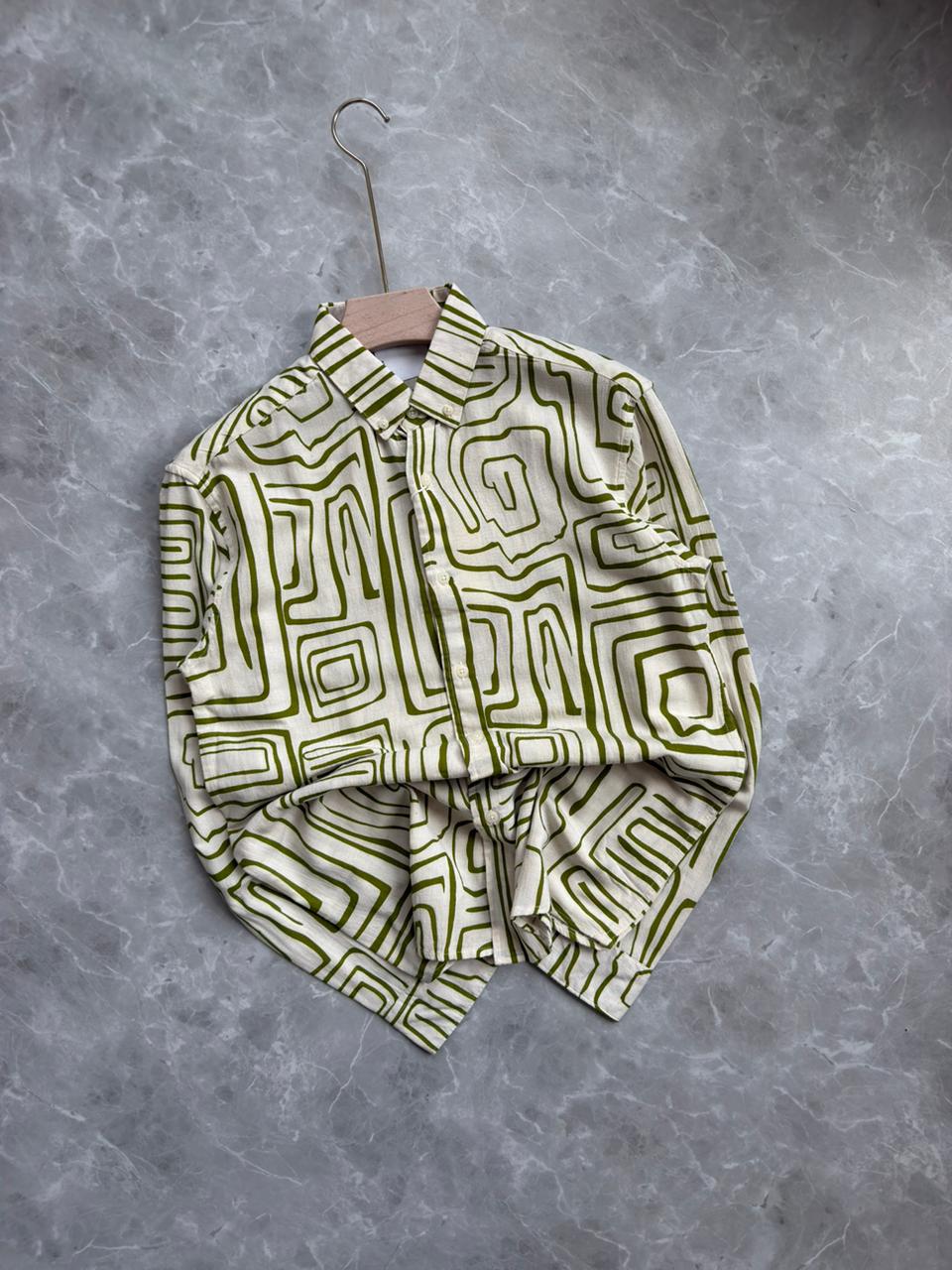 GREEN IMPORTED PRINTED SHIRT