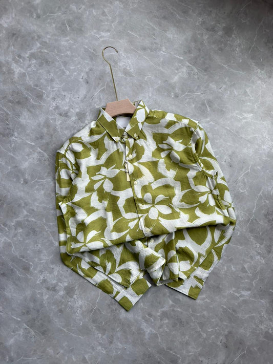 GREEN IMPORTED PRINTED SHIRT