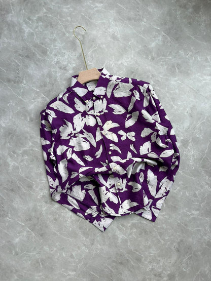 PERPULE FLOWER IMPORTED PRINTED SHIRT