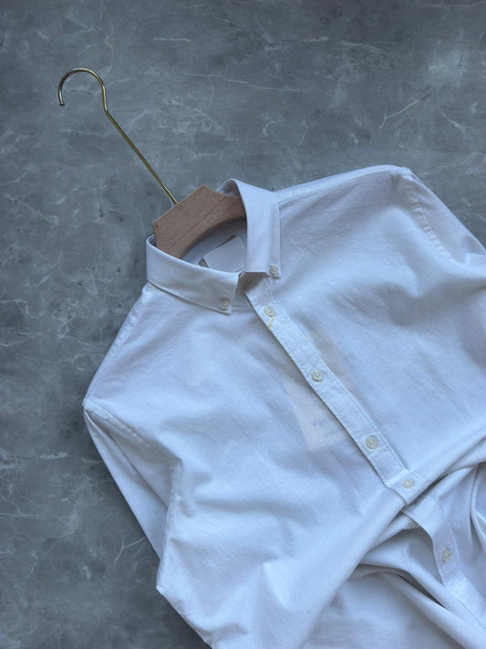 WHITE COTTON LINEN SHIRT