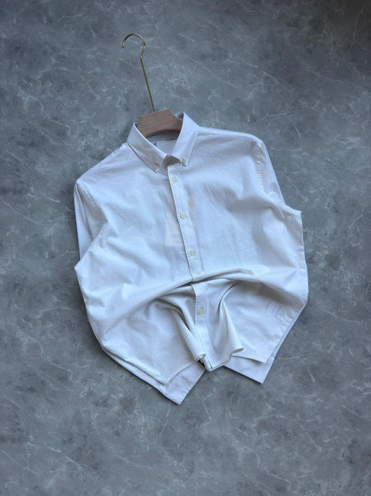 WHITE COTTON LINEN SHIRT