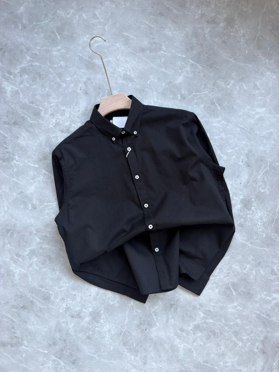 BLACK LINEN SHIRT