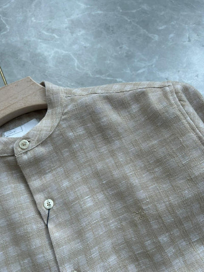 SANDAL IMPORTED MANDRIAN COLLAR SHIRT