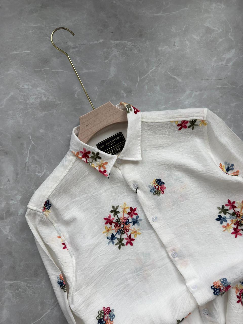 WHITE IMPORTED EMBROIDERY SHIRT