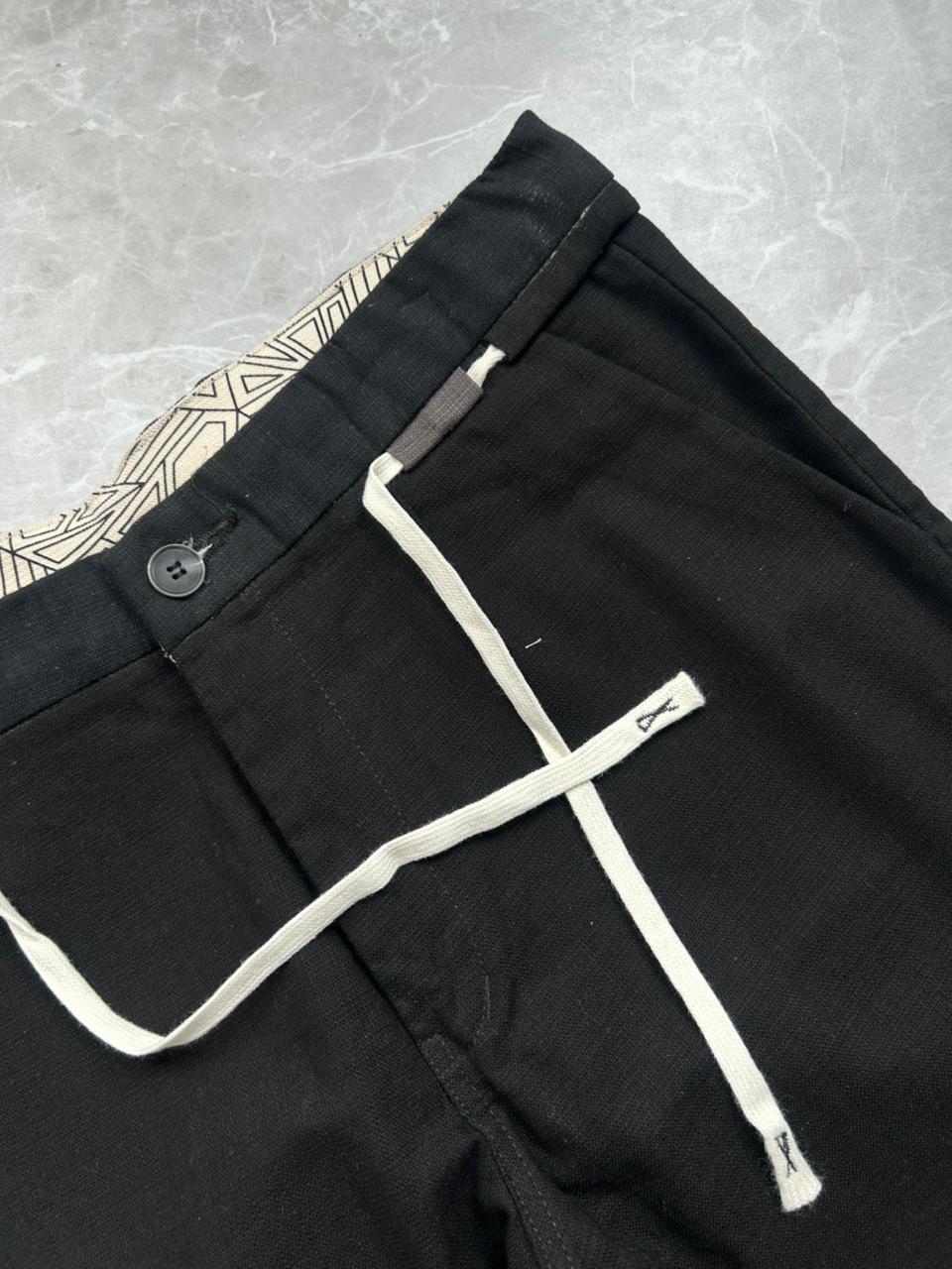 BLACK LINEN TROUSERS