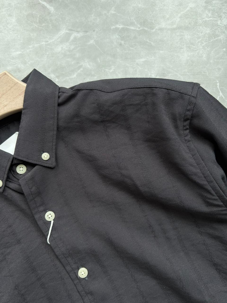 BLACK IMPORTED STRIPES SHIRT