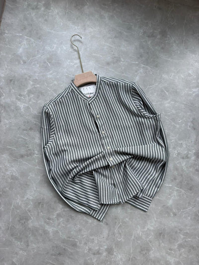 GRAY IMPORTED SRIPES SHIRT