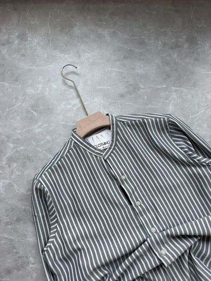 GRAY IMPORTED SRIPES SHIRT