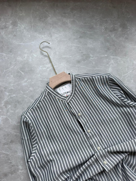 GRAY IMPORTED SRIPES SHIRT