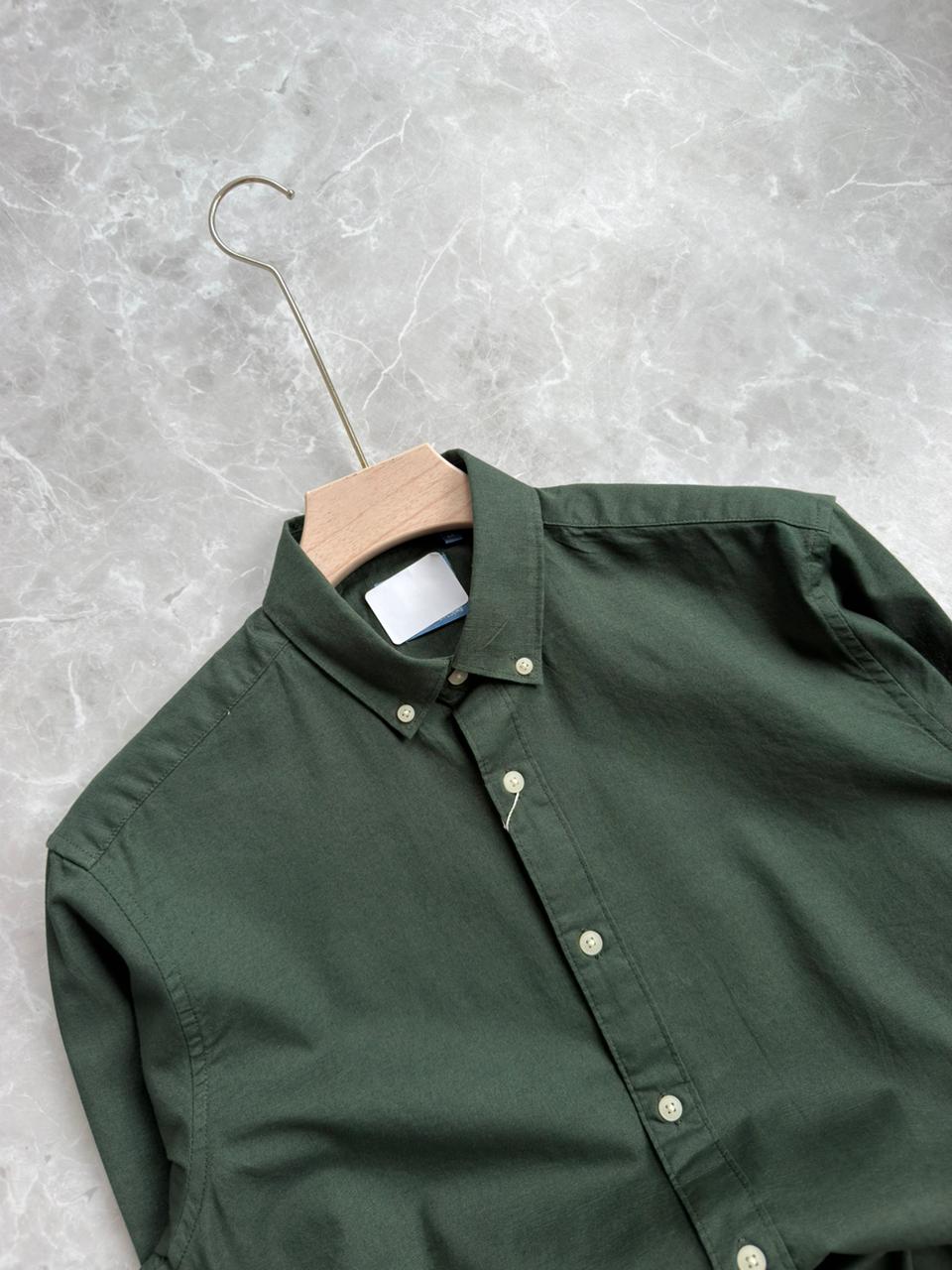 DARK GREEN LINEN SHIRT
