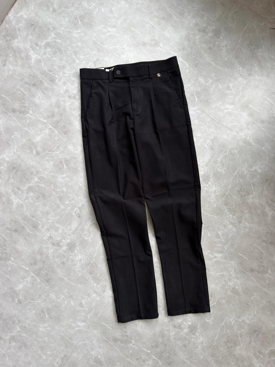 BLACK CORDUROY FORMAL TROUSERS