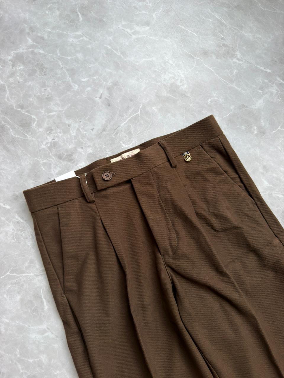 BROWN CORDUROY FORMAL TROUSERS