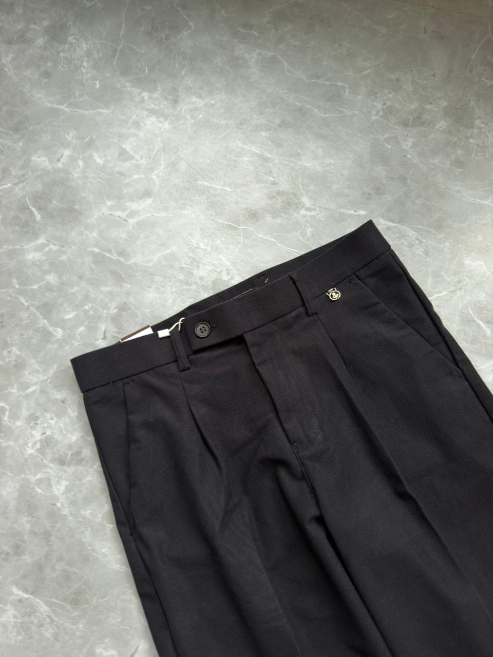 BLACK CORDUROY FORMAL TROUSERS
