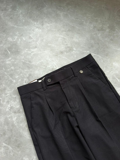 BLACK CORDUROY FORMAL TROUSERS