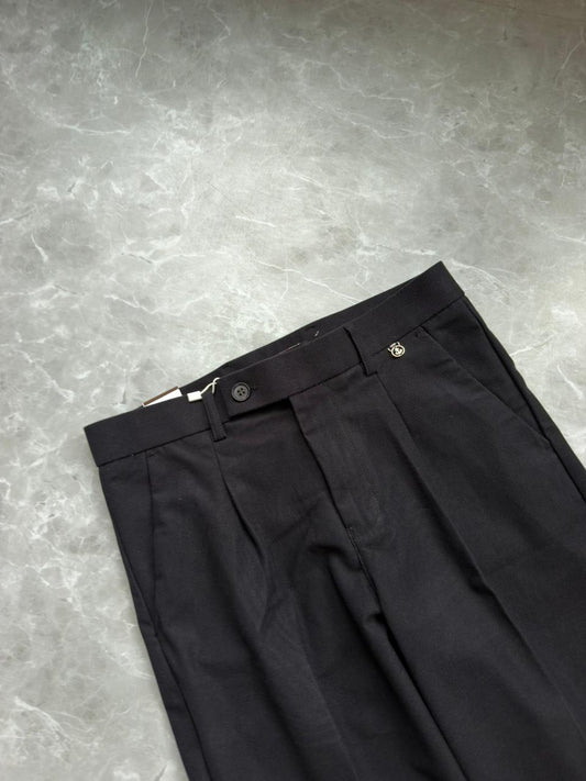 BLACK CORDUROY FORMAL TROUSERS