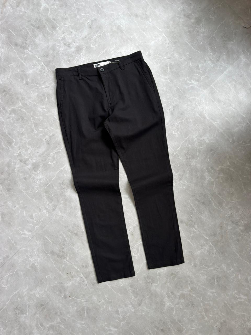 BLACK  LINEN TROUSERS