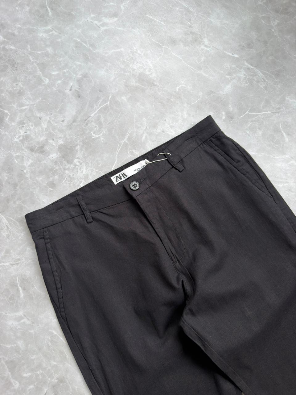 BLACK  LINEN TROUSERS