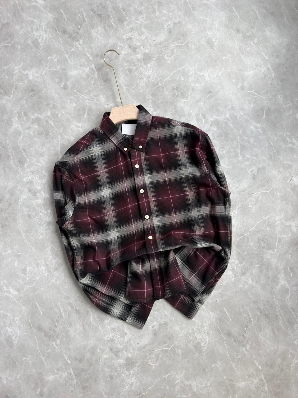 MEROON IMPORTED BRUSH COTTON SHIRT