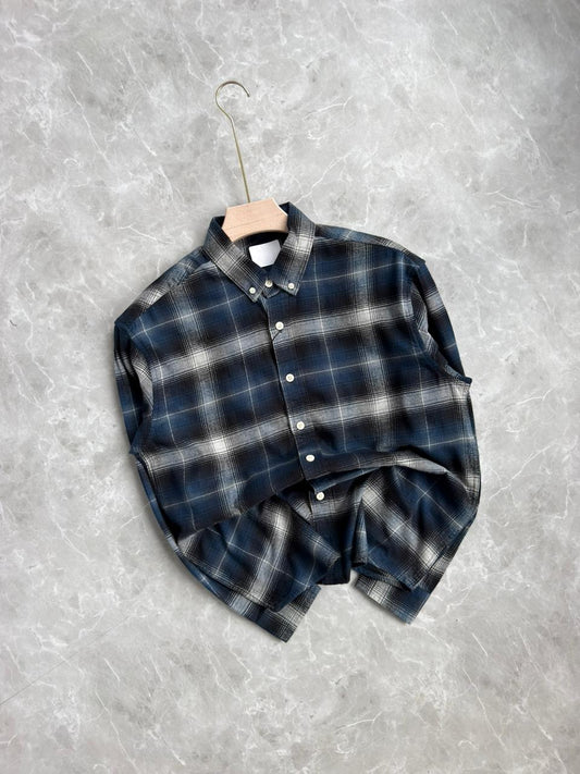 DARK BLUE IMPORTED BRUSH COTTON FLANEL SHIRT