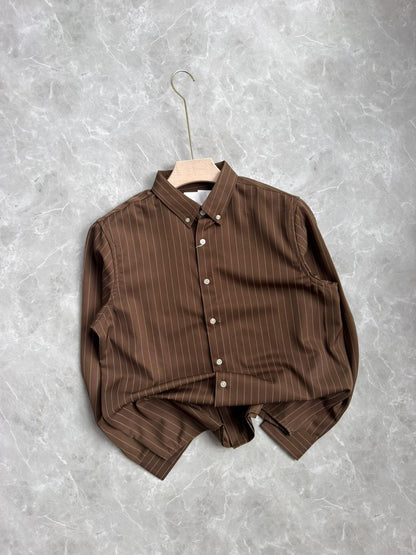 KHAKI IMPORTED STRIPES SHIRT