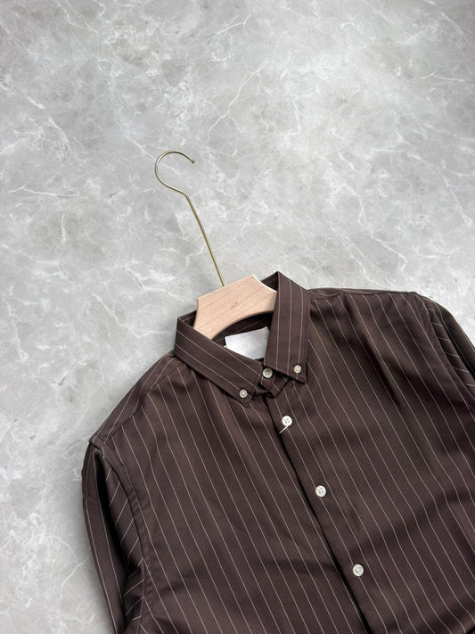 BROWN IMPORTED STRIPES SHIRT