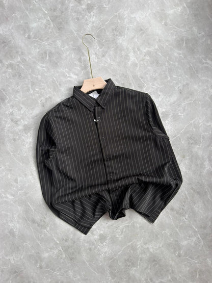 BLACK IMPORTED STRIPES SHIRT