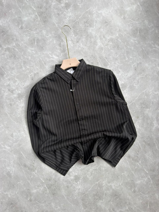BLACK IMPORTED STRIPES SHIRT