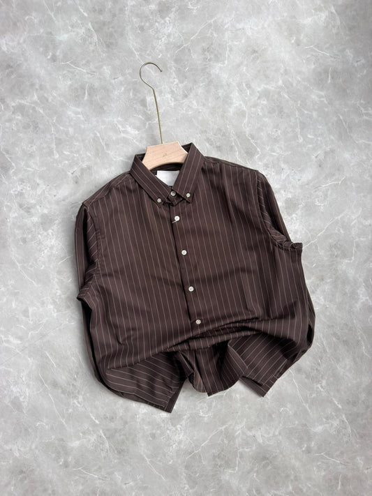 BROWN IMPORTED STRIPES SHIRT