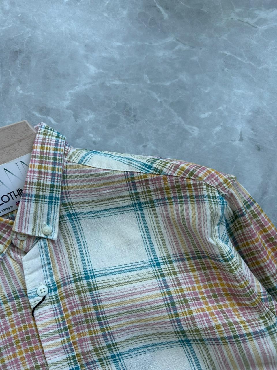LINEN FLANEL CHECKED SHIRT