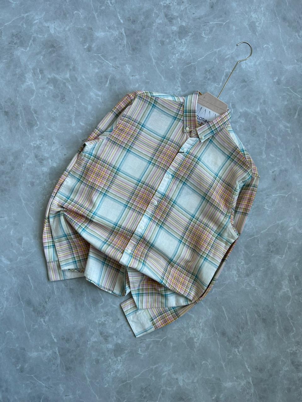 LINEN FLANEL CHECKED SHIRT