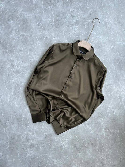 GREEN SATIN SHIRT