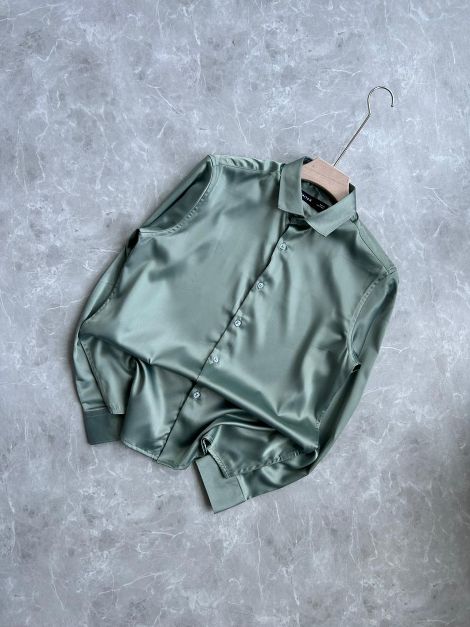 PASTEL GREEN SATIN SHIRT