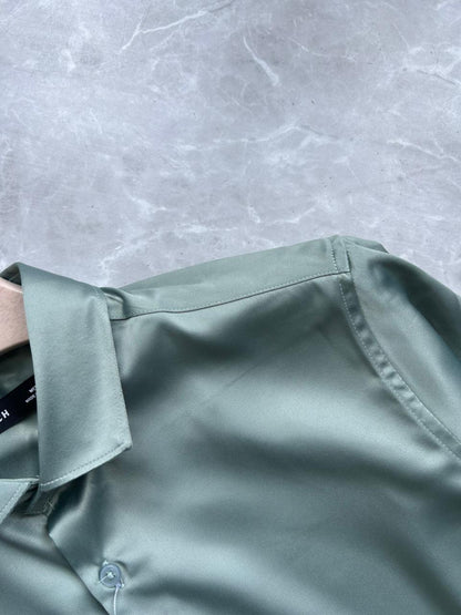 PASTEL GREEN SATIN SHIRT