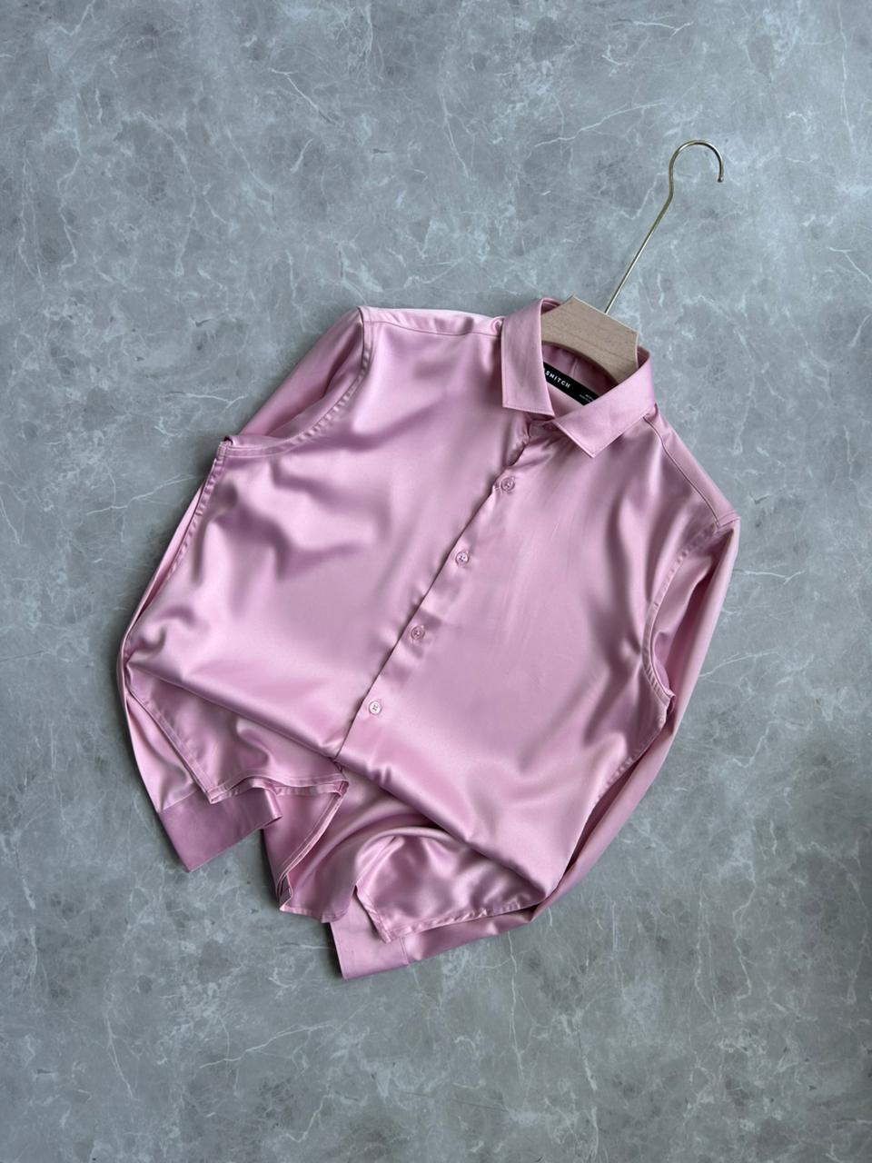PINK SATIN SHIRT