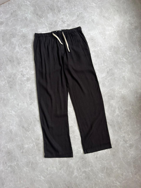 BLACK RELAX LINEN TROUSERS