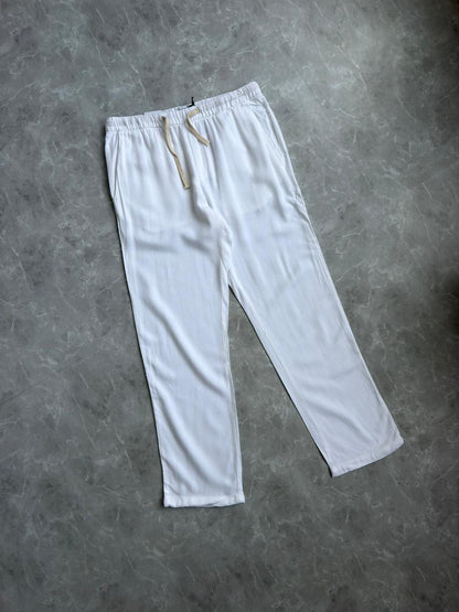 WHITE RELAX LINEN TROUSERS