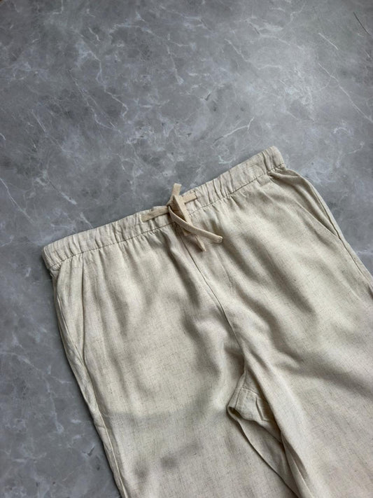 CREAM RELAX LINEN TROUSERS