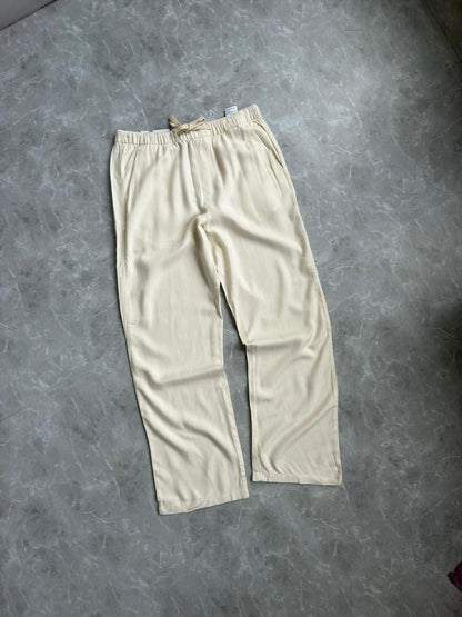 OFF WHITE RELAX LINEN TROUSERS