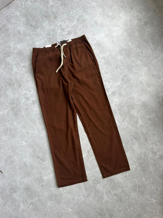 BROWN RELAX LINEN TROUSERS