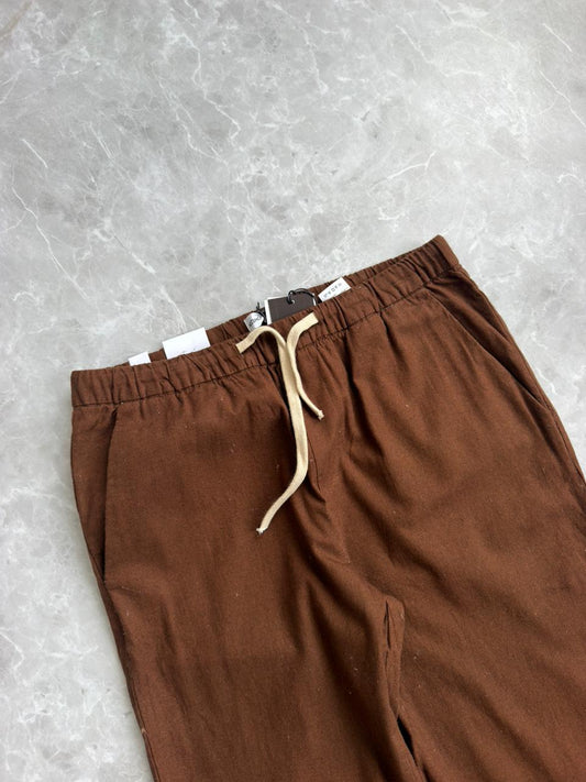 BROWN RELAX LINEN TROUSERS