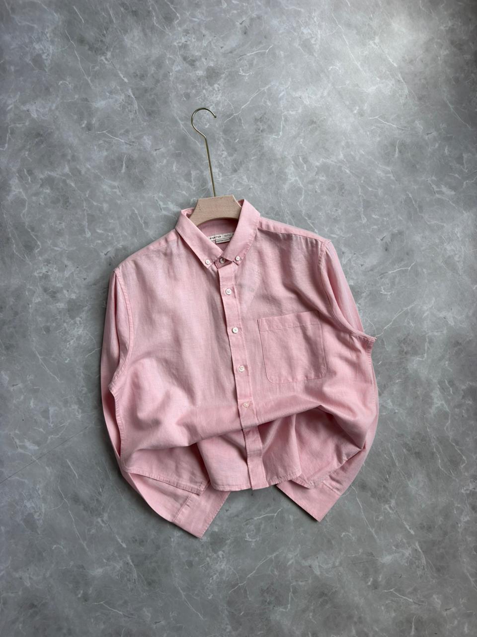 PINK LINEN SHIRT